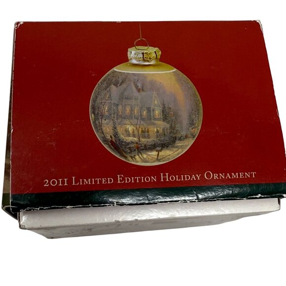 Thomas Kinkade 2011 Limited Edition Holiday Ornament Box Sears Christmas House - Picture 6 of 7